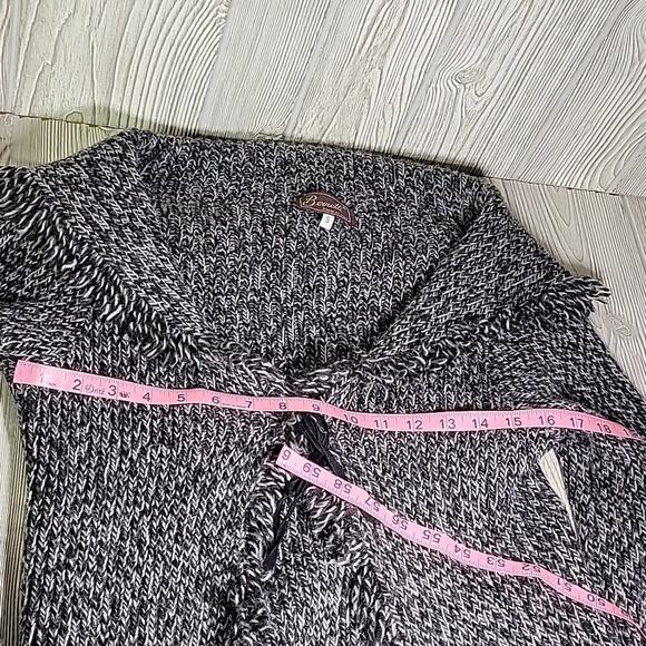 Berretti Cardigan Wool Blend Sweater Fringe Detail Tie Front Womens Small - Picture 7 of 9
